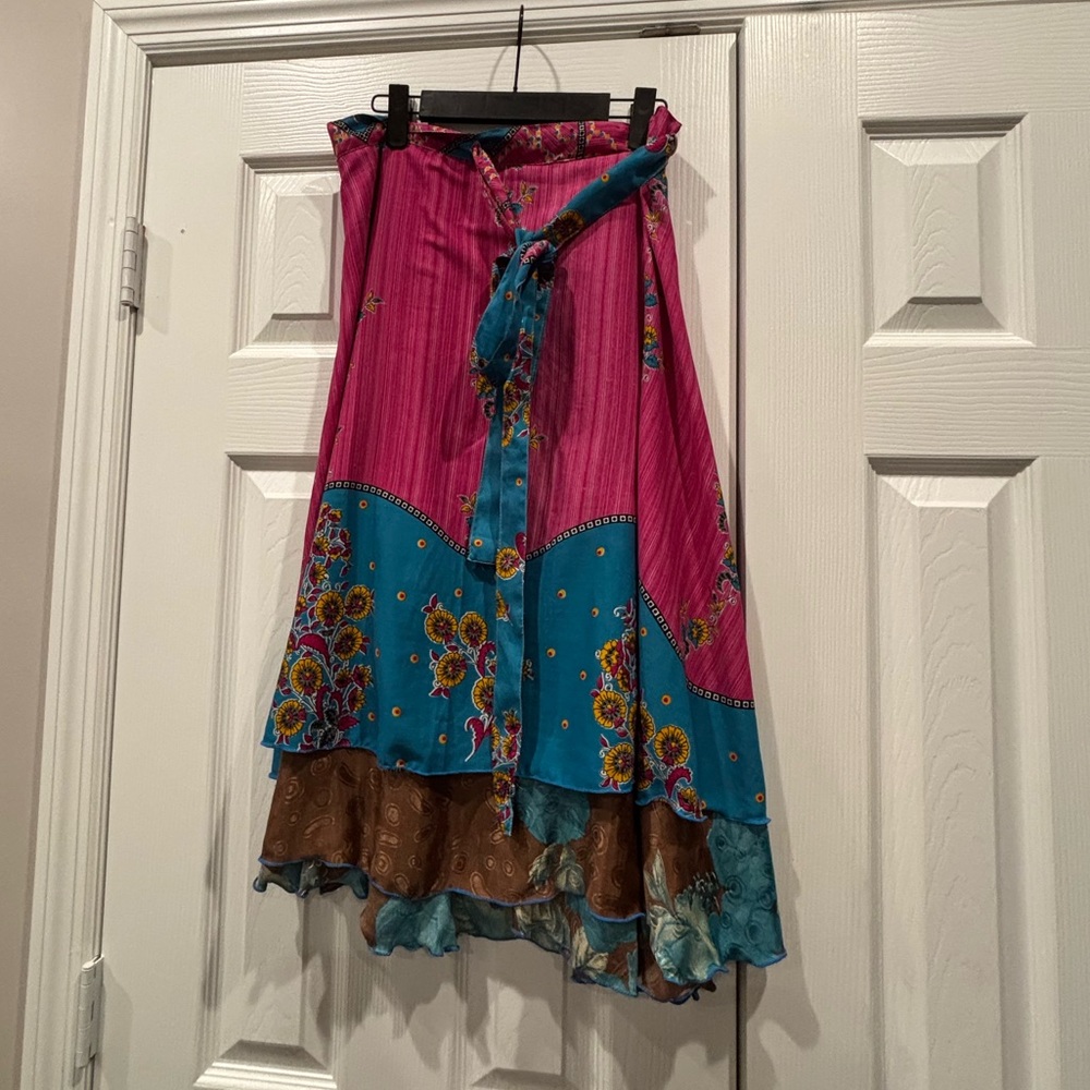 Medium silk wrap dress reversible
